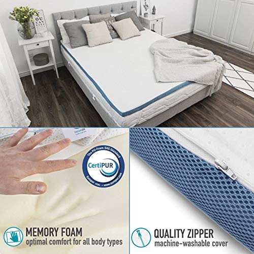 Dreamzie Topper Colchón Viscoelástico 180 x 200 cm x 5 cm Espuma Efecto Memoria Ergonómica de